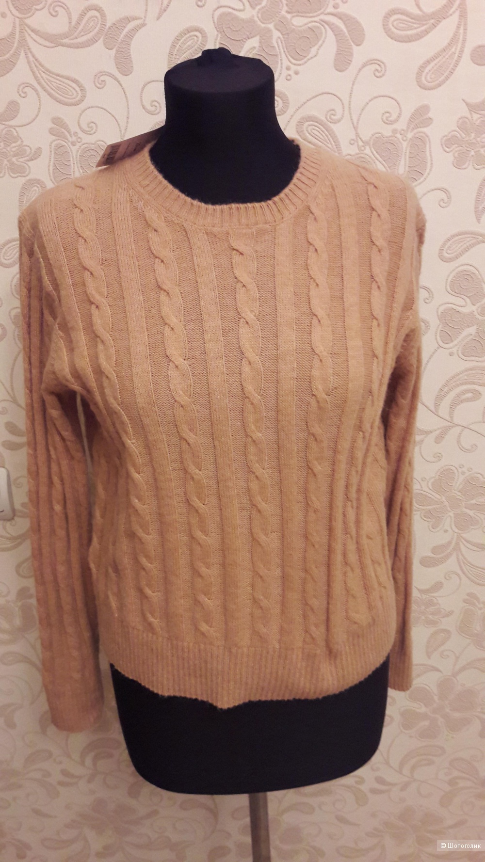 Mango: женский свитер с косами и аранами, XL