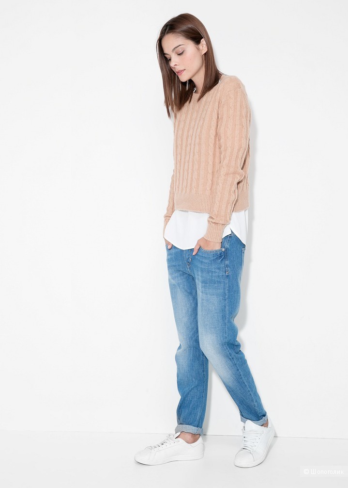 Mango: женский свитер с косами и аранами, XL