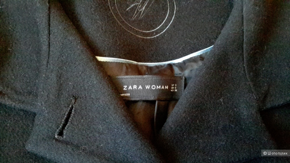 Пальто Zara черное б/у сезон размер S, можно до М