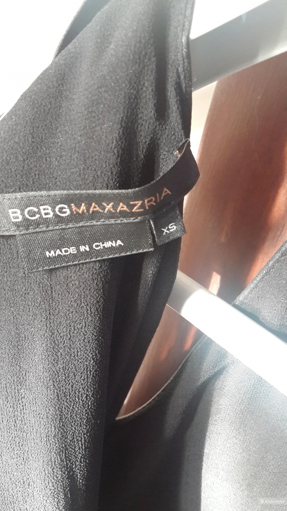 Нарядный шелковый топ BCBG MAX AZRIA разм. XS натур. шелк