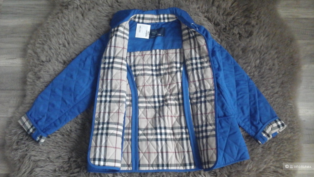 Новая стеганая куртка Burberry 10-12 лет, цвет royal blue.