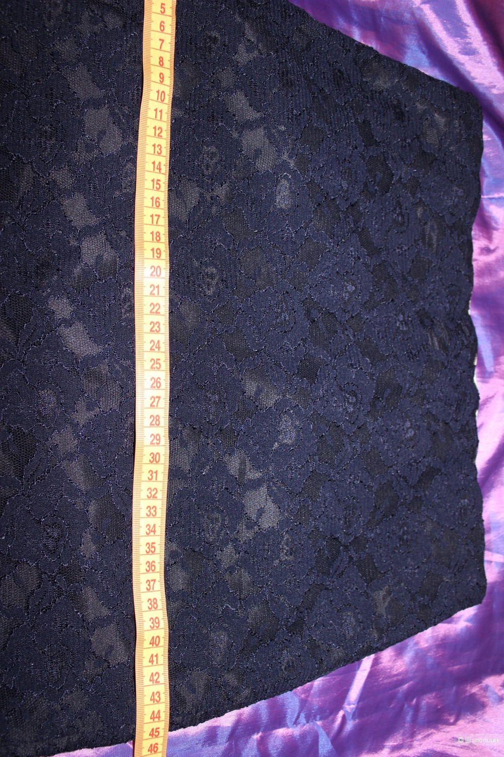 Тёмно-синяя кружевная юбочка, Merci, Италия. На 46 размер, длина до колена.