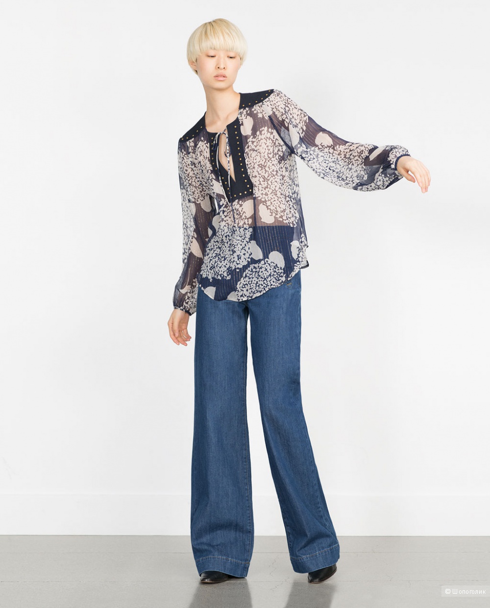 Блузка Zara 100% шелк с люрексом, размер S, новая без бирок