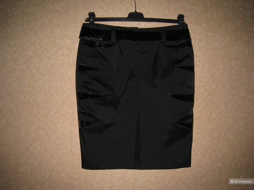 Черная юбка с поясом 44-46 размер