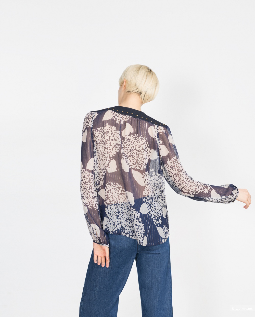 Блузка Zara 100% шелк с люрексом, размер S, новая без бирок