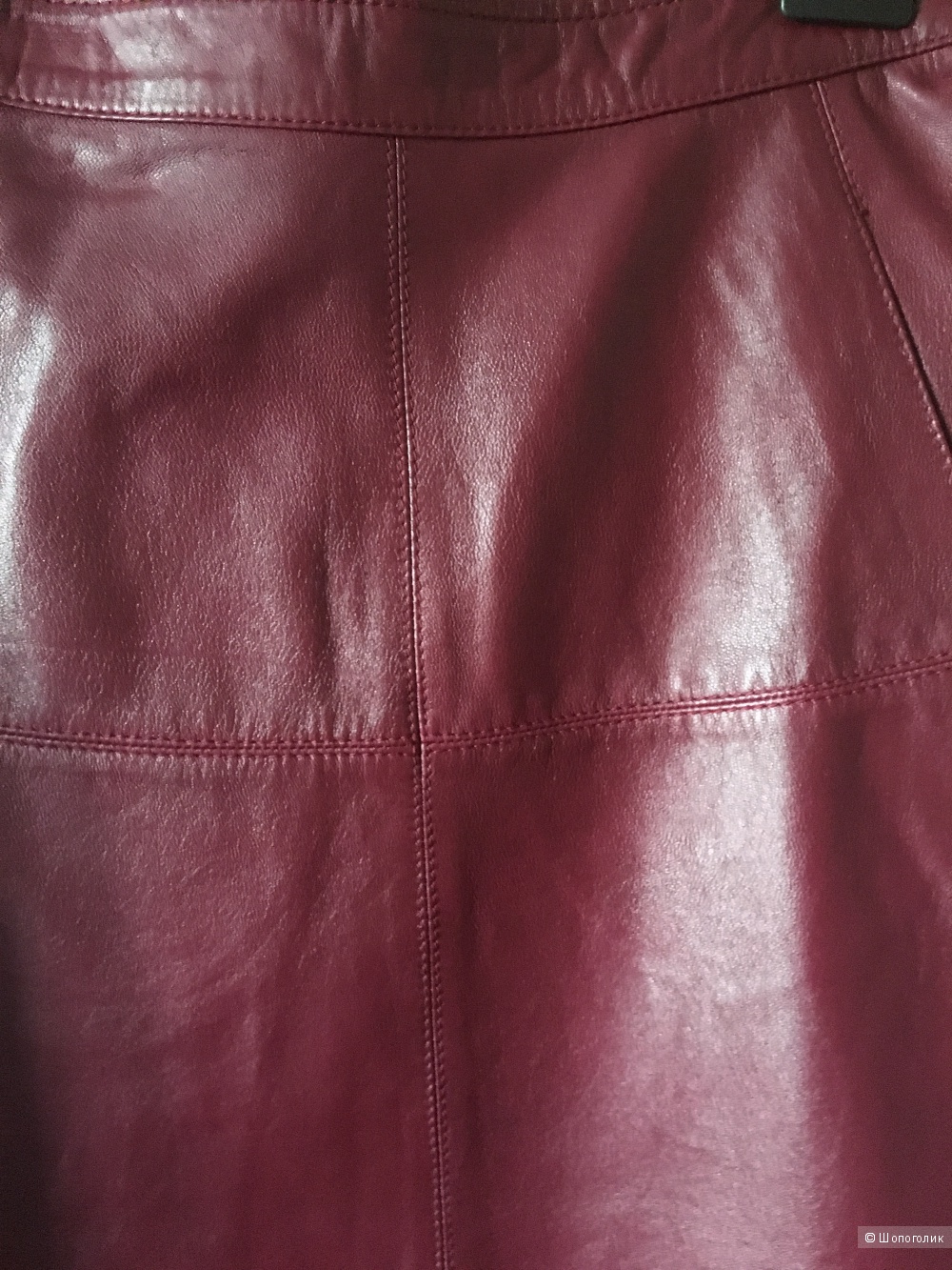Новая кожаная бордовая юбка MAX&Co размер IT 44