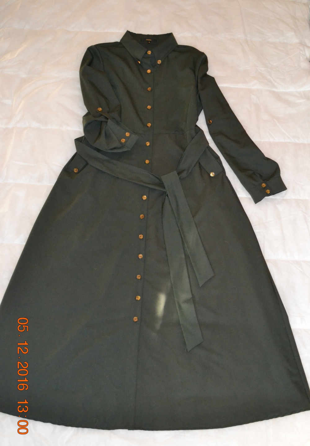 Платье  темно -зеленого цвета, в пол(макси) осень-зима, р. 44-48