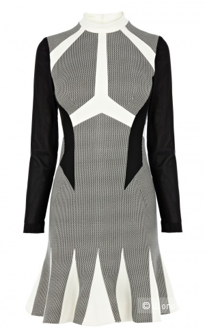 Платье черно-белое в стиле колор блок KAREN MILLEN, размер 10