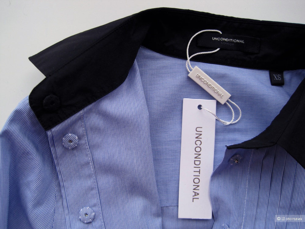 Новая голубая рубашка в мелкую полоску Unconditional London размер XS