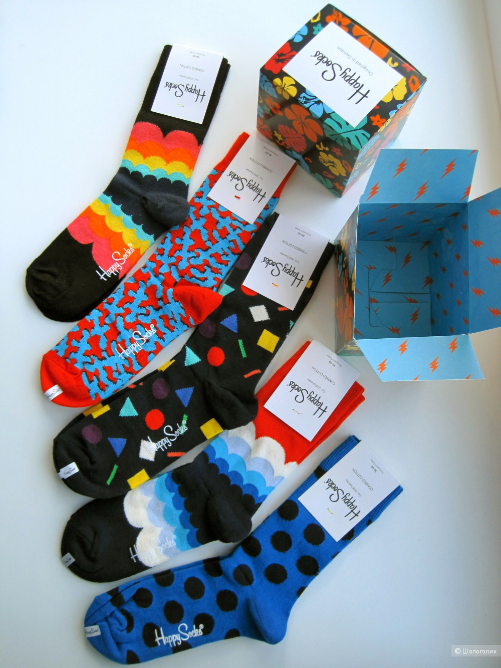 Набор носков Happy Socks в подарочной упаковке, пять пар, размер 36-40, унисекс