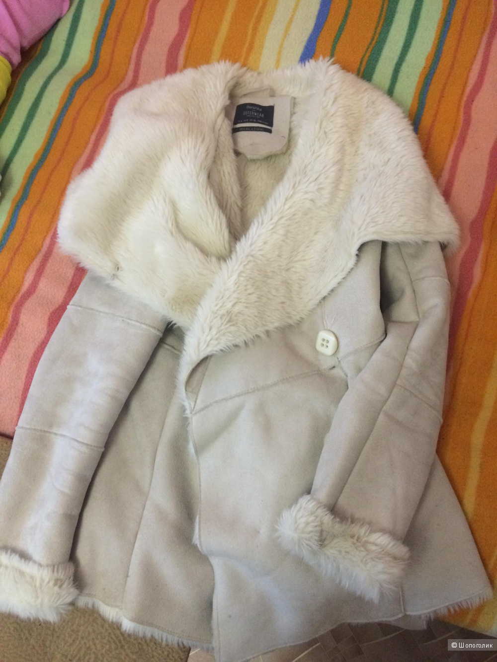 Пальто из дубленчатой ткани