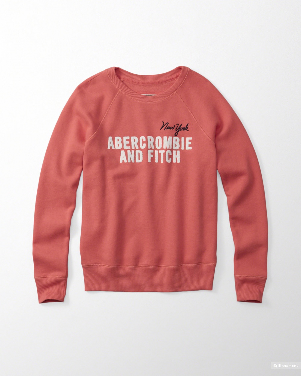 Новый женский свитшот от Abercrombie&Fitch кораллового цвета, размер S