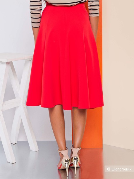 Красивая новая юбка красного цвета длина миди Grand 46 размер