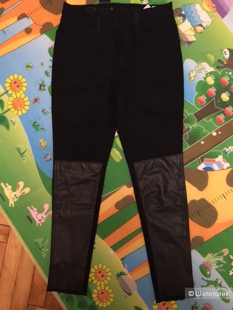 Джинсы Levi's Black Super Skinny с кожей, размер 32 / 32