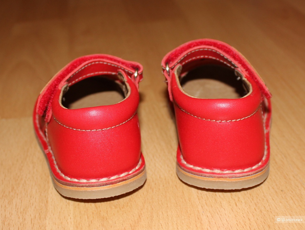 Красные кожаные туфельки DeChics 22 размера для юной леди-любительницы кошек