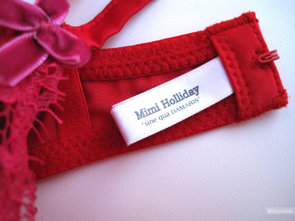 Шелковый кружевной бюстгальтер Mimi Holliday by Damaris Fête Coquine красного цвета 32C