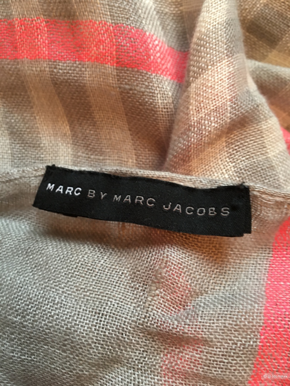 Клетчатый шарф из хлопка Marc by Marc Jacobs