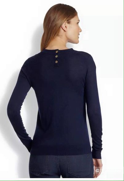 Свитер темно-синий tory burch  sweater  size s из 100 кашемира новый с этикетками