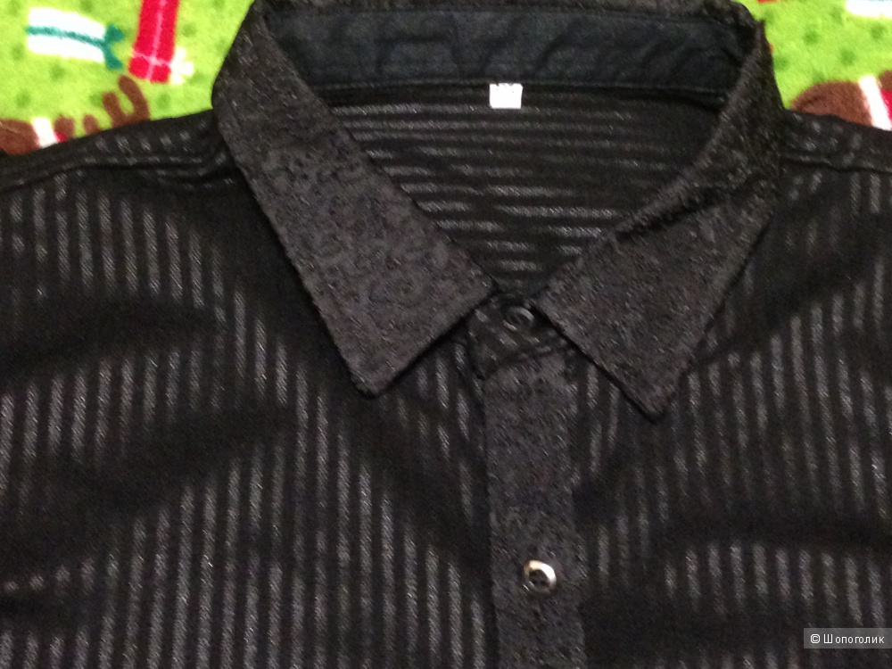 Черная мужская нарядная рубашка, на рос. 50-52 размер