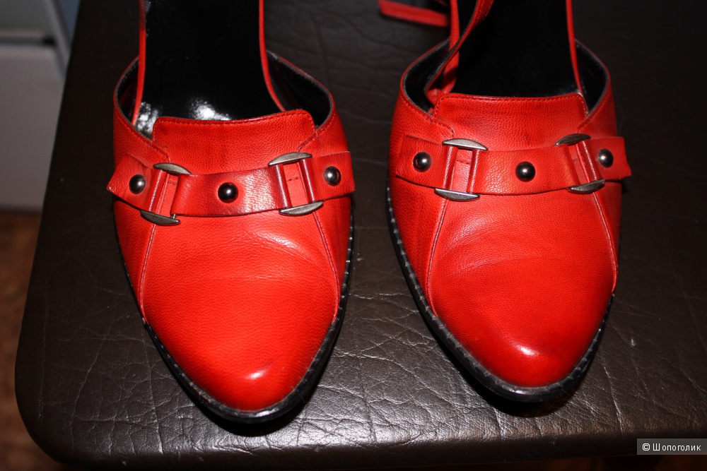 Туфли Marco Rizzi, кожа, красные, б/у 2 раза, размер 40-41