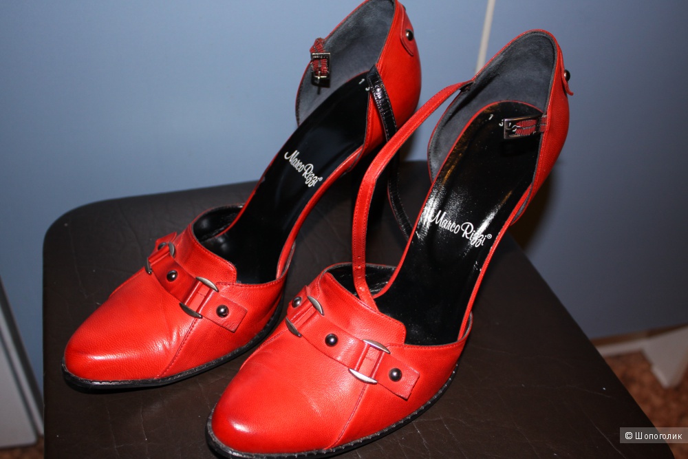 Туфли Marco Rizzi, кожа, красные, б/у 2 раза, размер 40-41