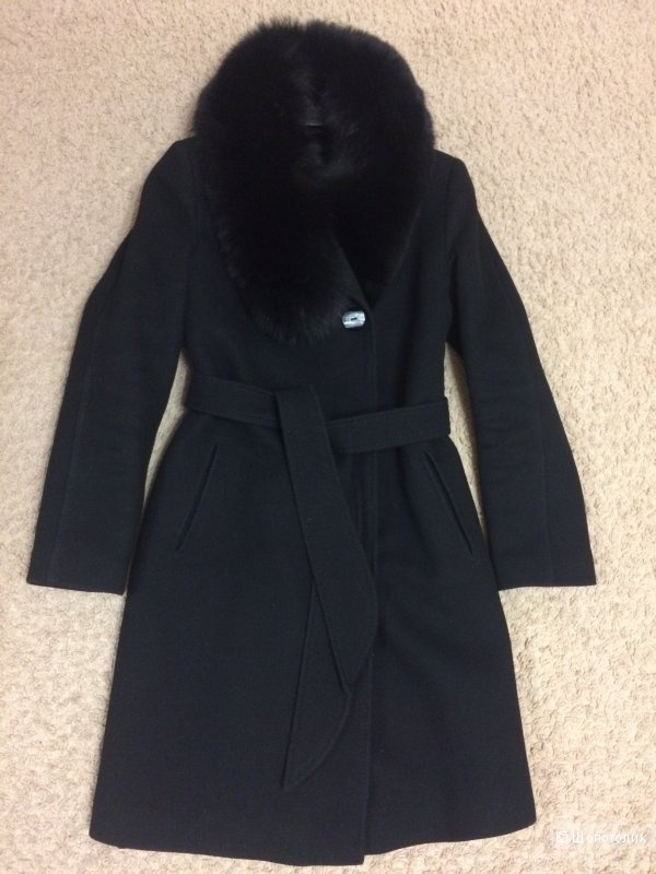 Пальто зимнее утепленное черное 42-44