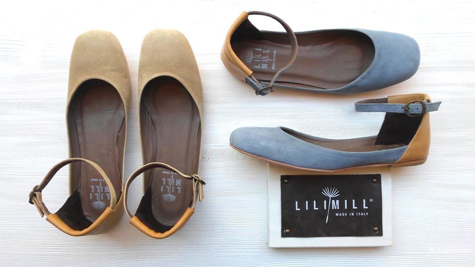 Туфельки из замши и кожи Lilimill, 37размер