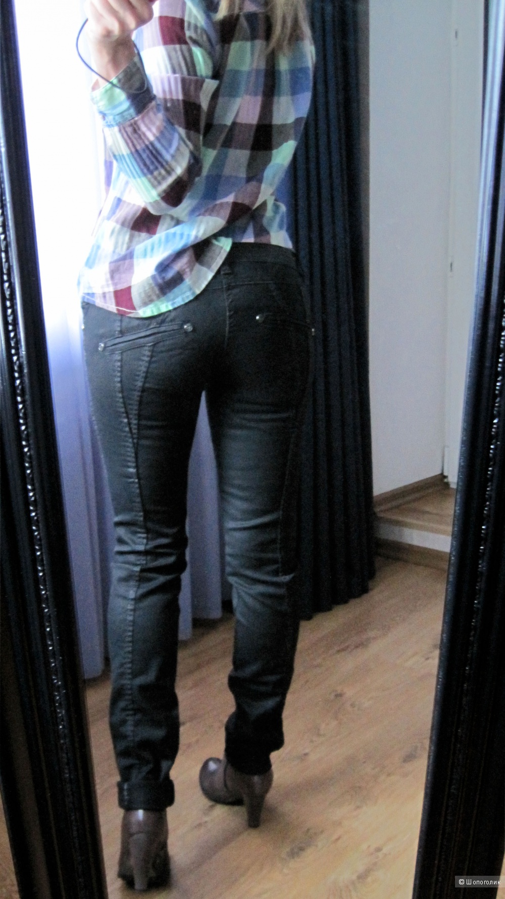 Узкие темные джинсы с пропиткой, Турция, размер 26