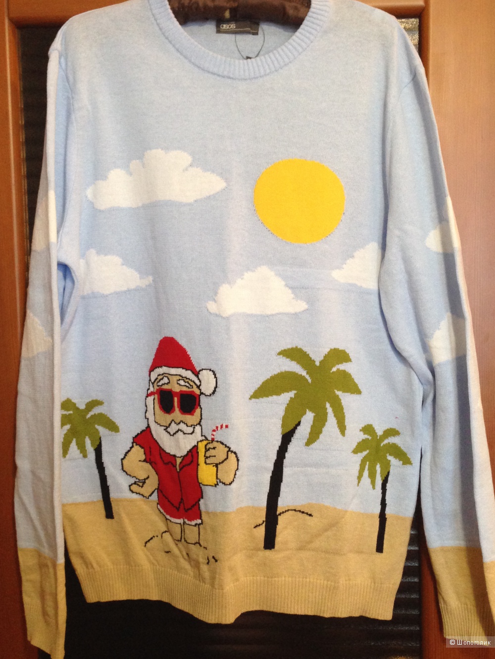Рождественский свитер с Сантой, размер L, на рос. 48