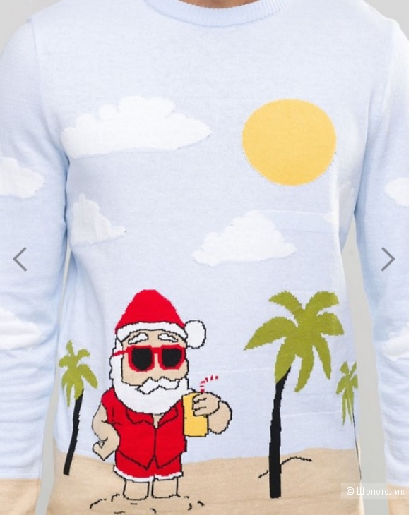 Рождественский свитер с Сантой, размер L, на рос. 48