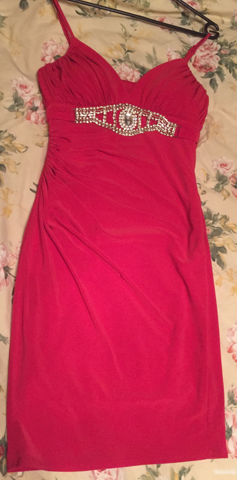 Платье VIP STAIL красное вечернее (брак, б/у) р.44