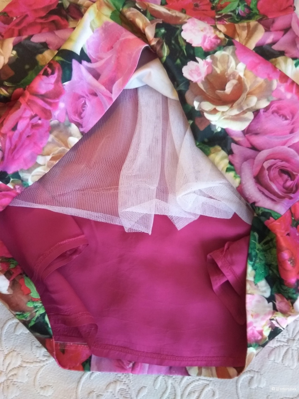 Структурированное платье-тюльпан с цветочным принтом ASOS 46 разм.
