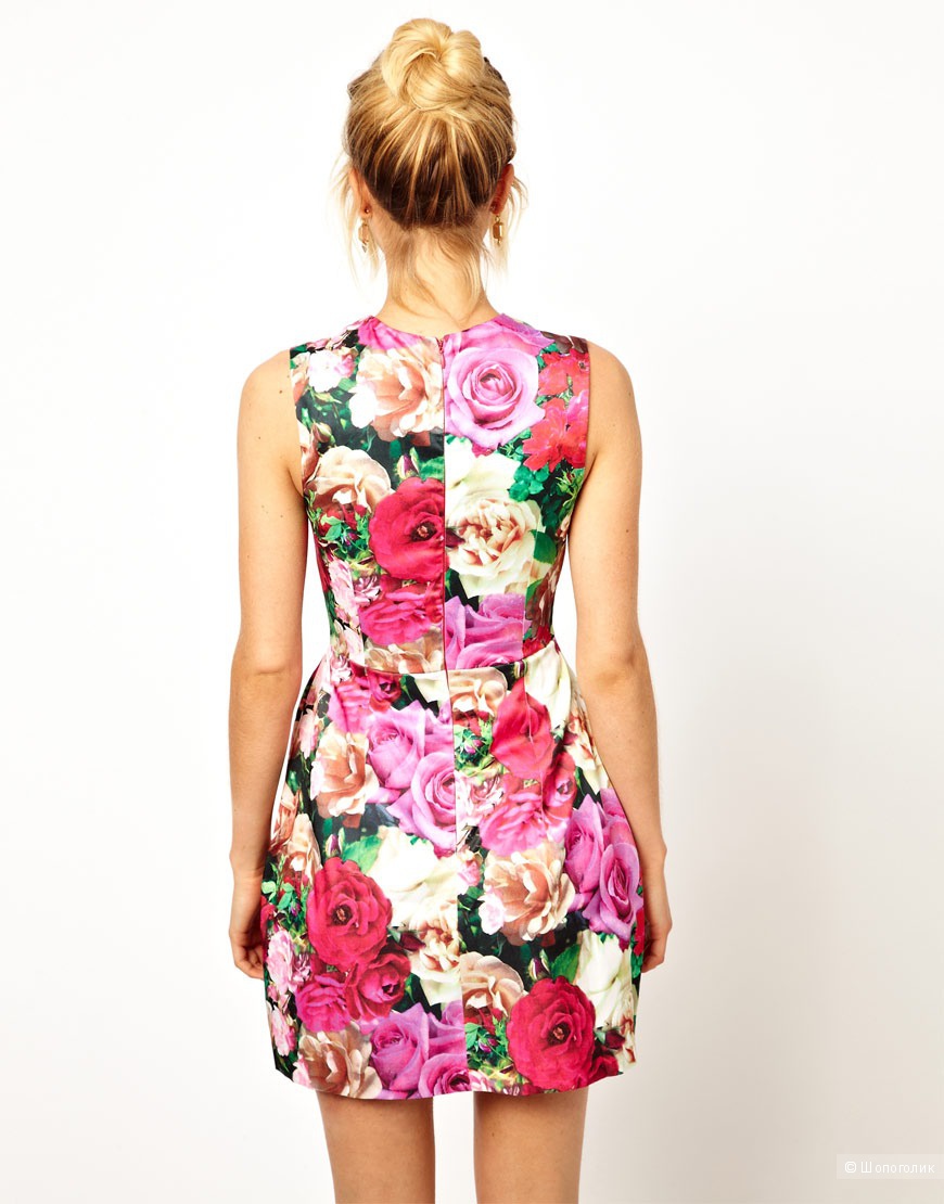 Структурированное платье-тюльпан с цветочным принтом ASOS 46 разм.