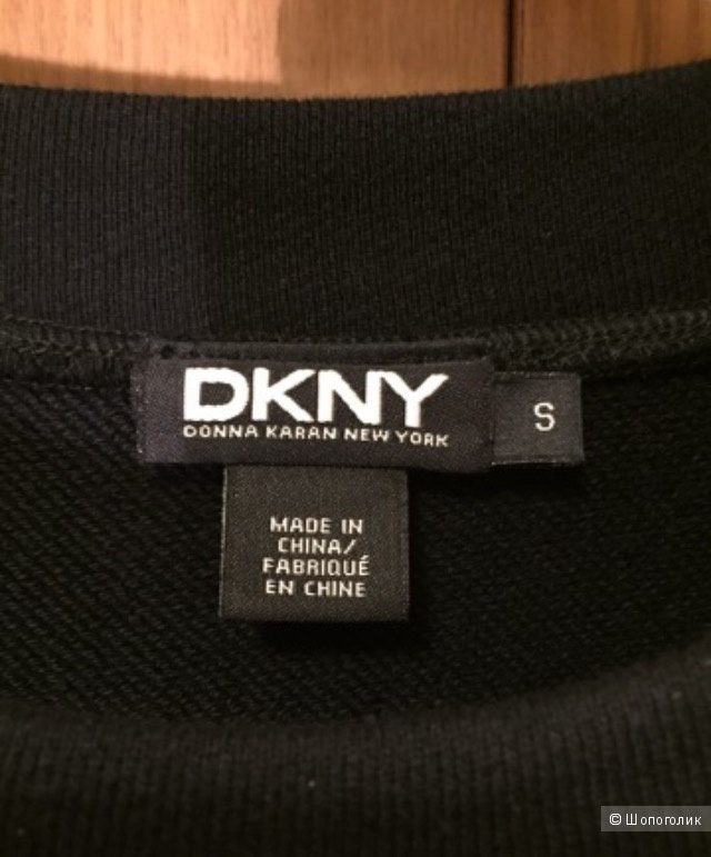 Черный свитер-толстовка оверсайз с паетками DKNY, размер S, подойдёт на размер 42-46