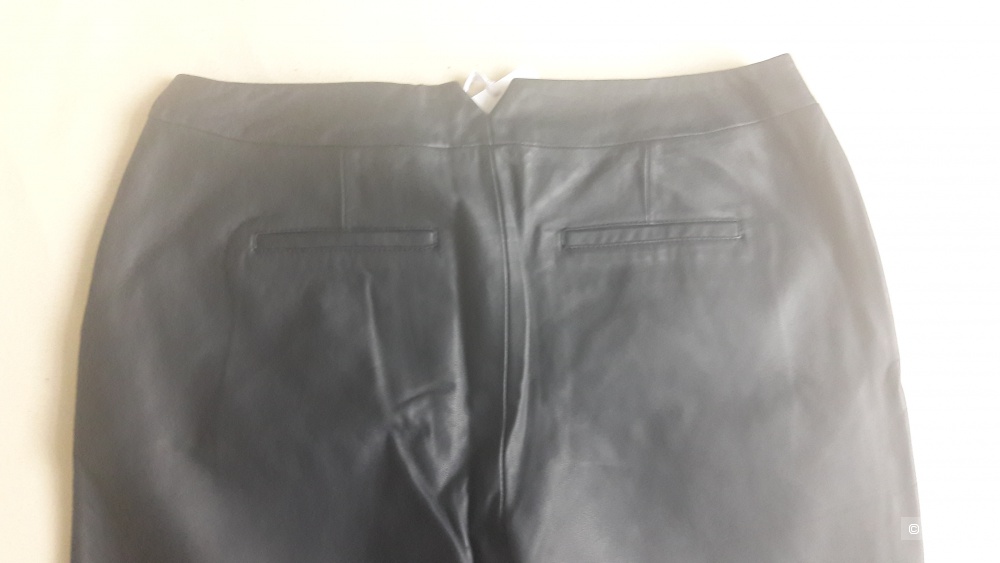 Новые кожаные брюки Asos 44 европейский (российский 50 размер) темно-синего цвета