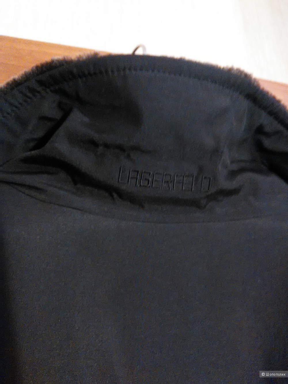 Куртка на натуральном меху LAGERFELD (Франция), р. 52-54, черная
