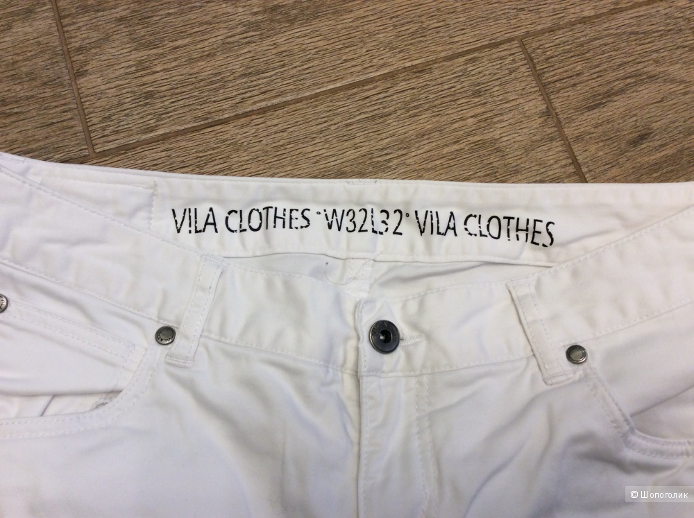 Белые хлопковые брюки VILA р.32/32