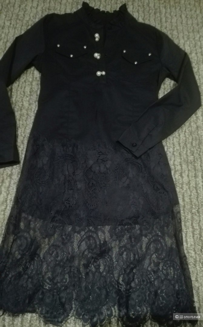 Платье рубашка 42-44 с кружевом