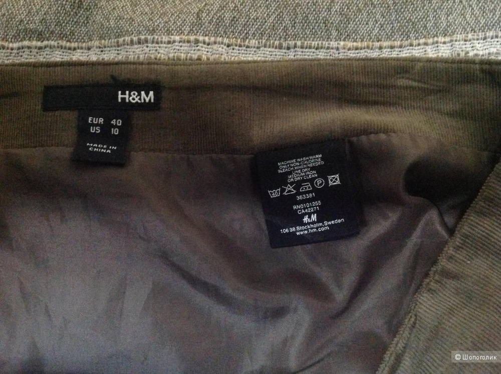 H&M юбка из микровельвета