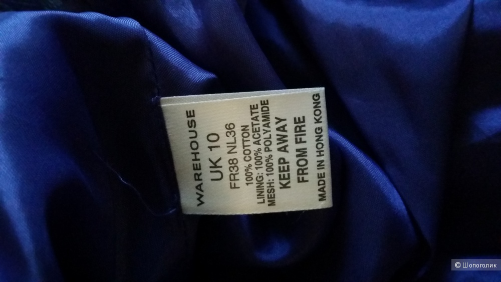 Коктейльное платье культового  бренда "Warehouse" 40-42 размер 100% хлопок