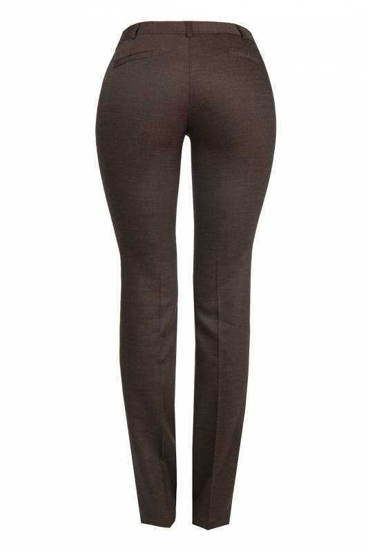 Классные дизайнерские брюки с шерстью Charuel цвета темно-коричневый размер 50
