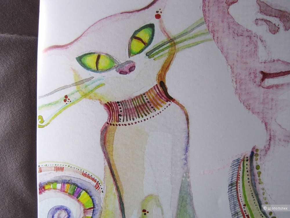 Постер, печать на фото бумаге, репродукция, кот с девушкой, 39х49
