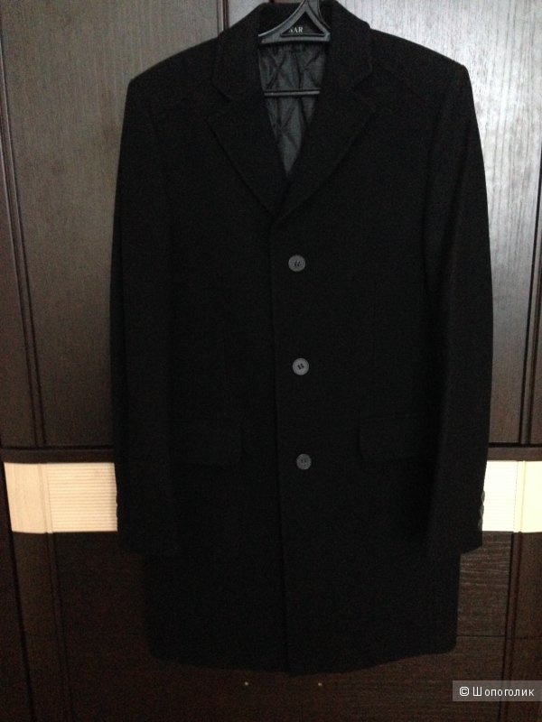 Мужское утепленное шерстяное пальто  M (пог 51). Новое
