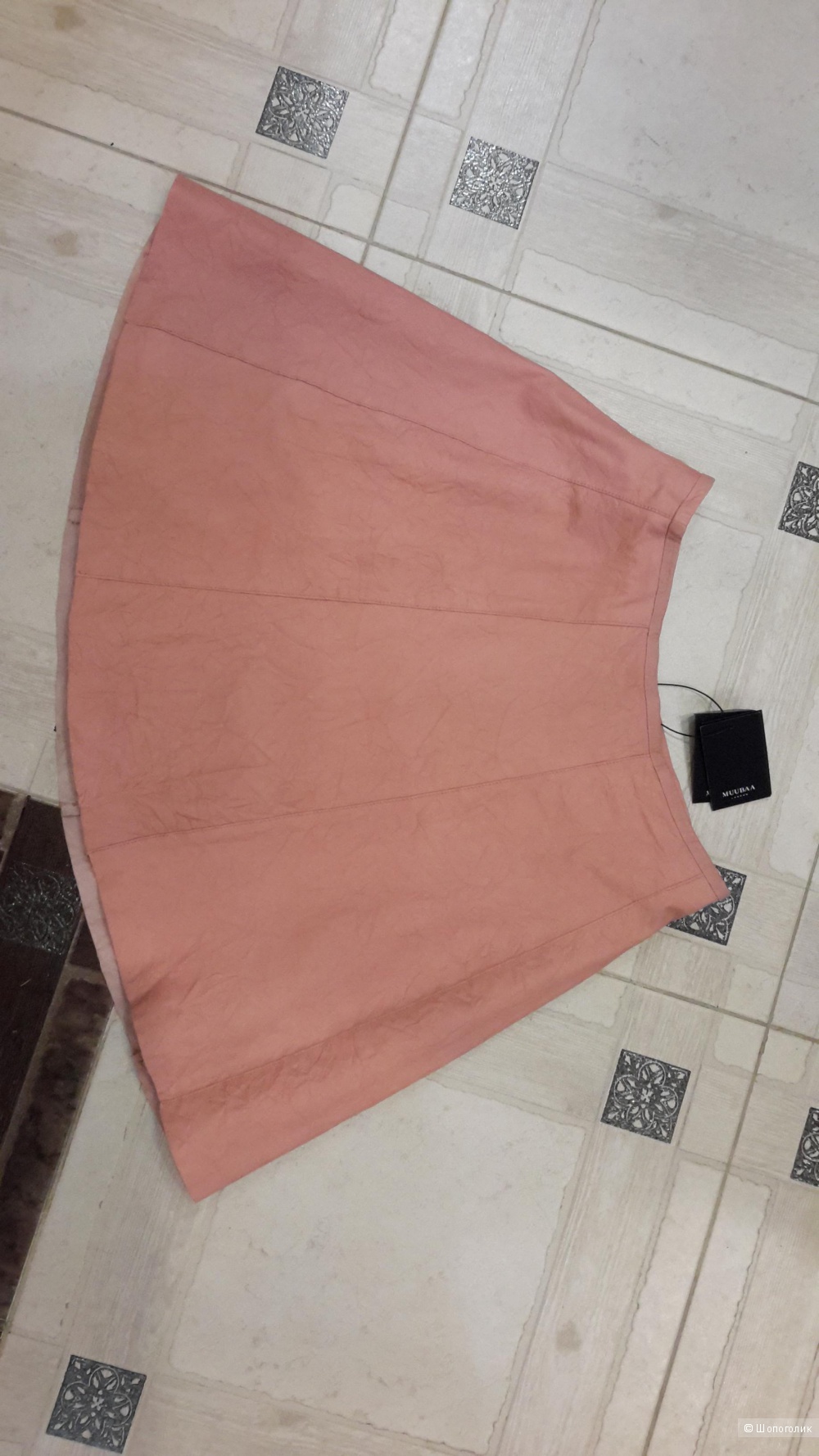 Кожаная розовая юбка Muubaa