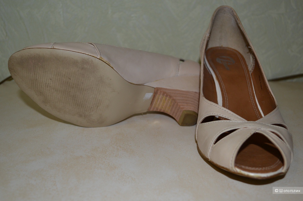 Летние туфельки итальянской фирмы Bata, 39 размер, кожа, б/у