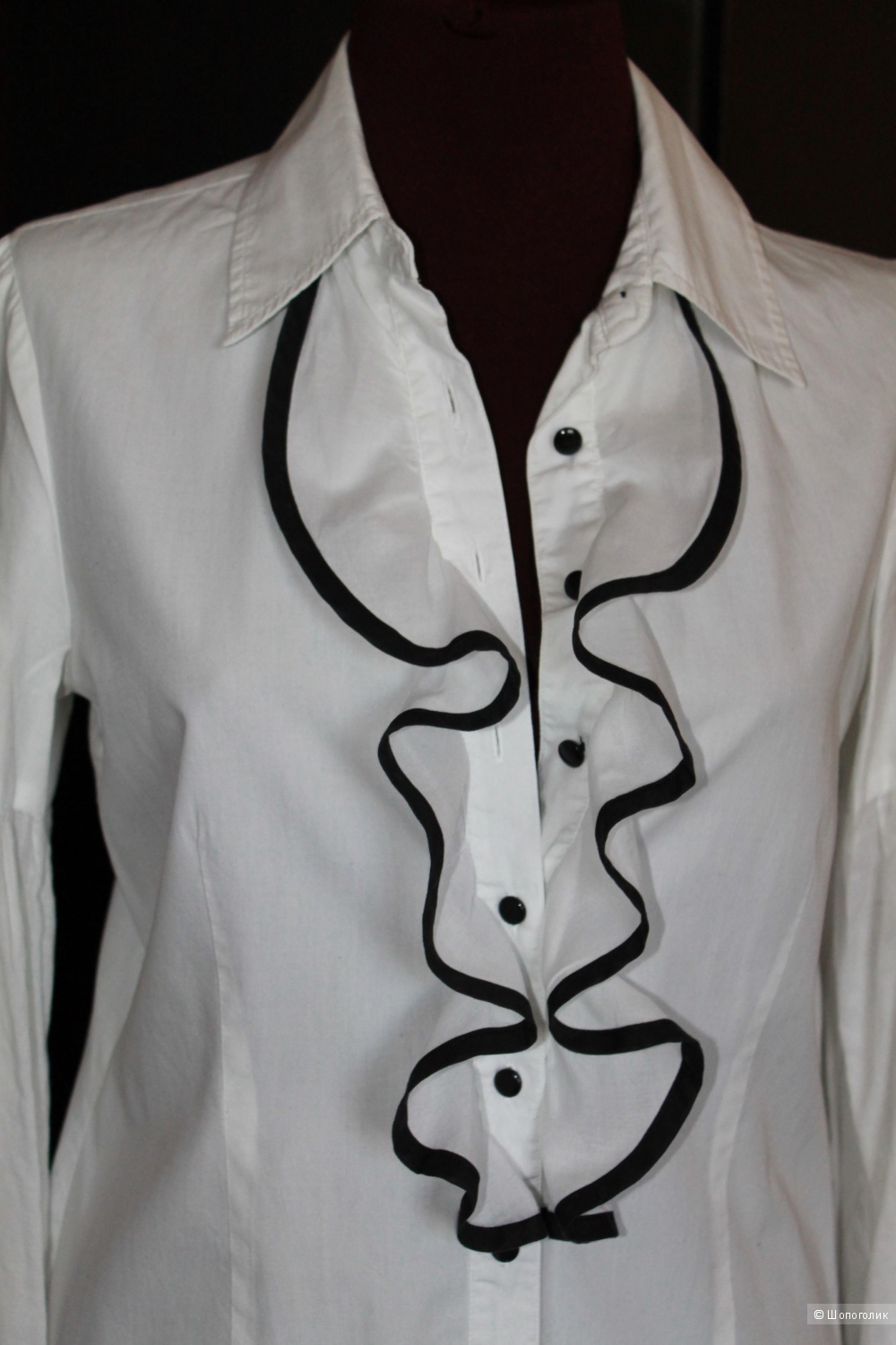 Рубашка Блуза Oscar De La Renta Оригинал Свитер Черный Шерсть Франция