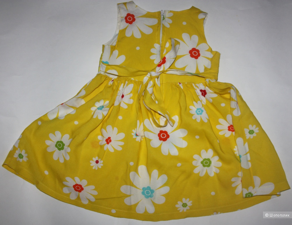 Желтое платье на 80-92 см