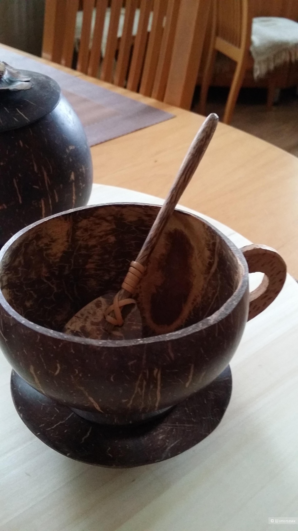 Комплект чайной посуды посуды из кокоса