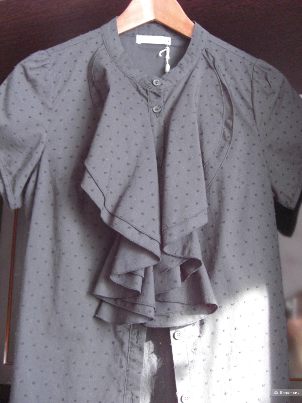 Рубашка Selected Femme Dobi Short Sleeve Shirt - Black / S (36)