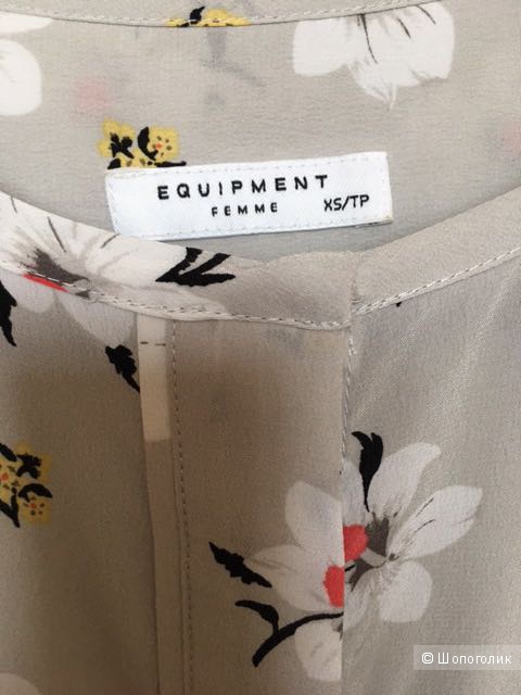 Шёлковая блузка Equipment с принтом, размер XS